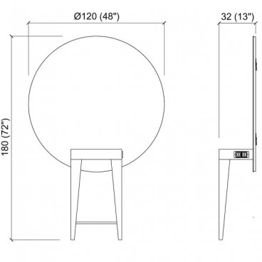 Зеркало парикмахерское &quot;Madison Round&quot;